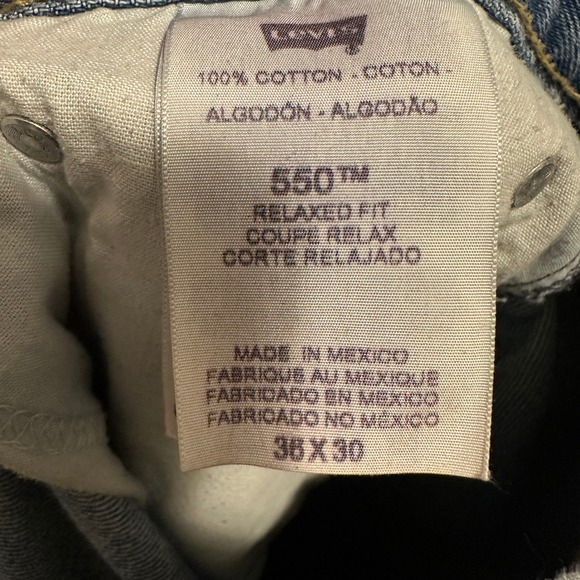 Levi's 550 Relaxed Fit Jeans Straight Leg Denim Stretch Blue Mens Size 36 x 30 - Picture 8 of 16